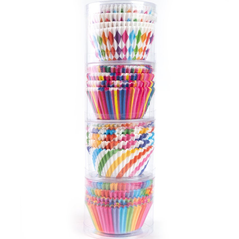 STARUBY Cupcake Baking Paper Cups Muffin Cupcake Liners Colorful Rainbow Combo Disposable Baking Cups Set Standard Size,Pack of 400 - Image 1